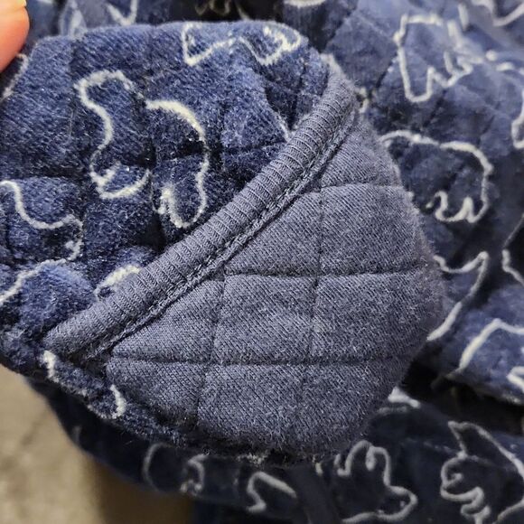 9 months winter outfit baby boy bear suit quilted footies built in mittens snaps - Picture 5 of 7